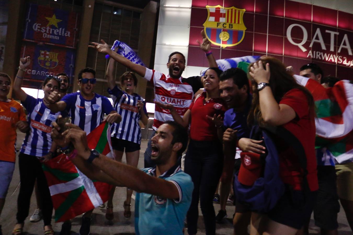 Así lo celebraron los albiazules en el Camp Nou