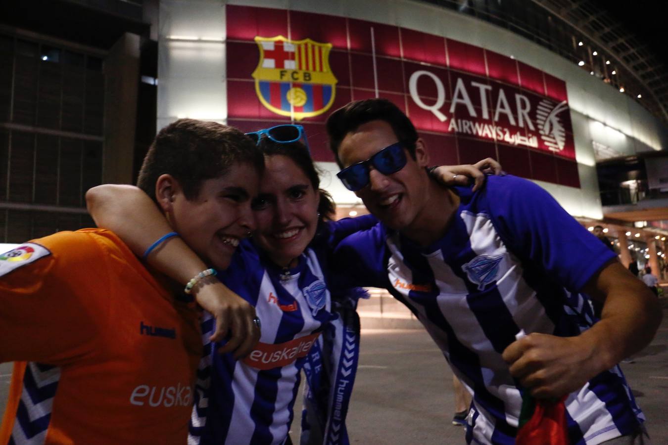 Así lo celebraron los albiazules en el Camp Nou