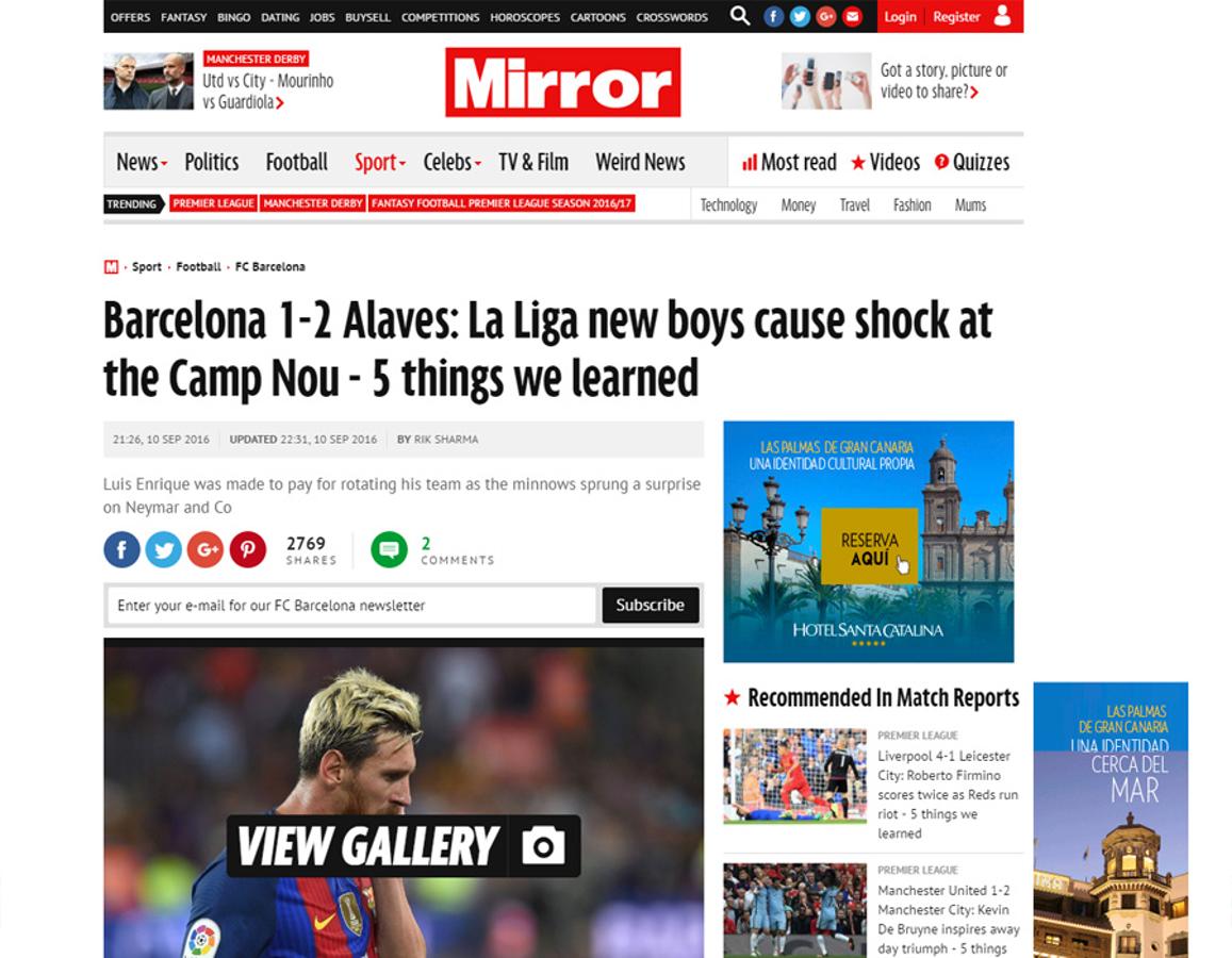 La victoria del Alavés, en la prensa nacional e internacional 