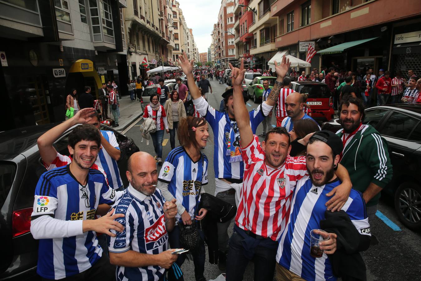 El derbi se adueña de las calles de Bilbao