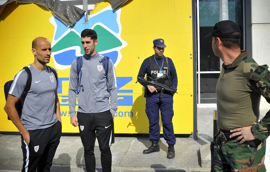 El Athletic llega a Nicosia entre fuertes medidas de seguridad